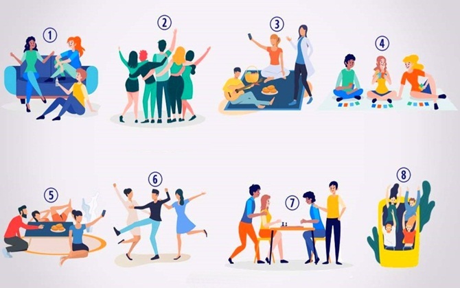 Với bạn tình bạn lý tưởng là như thế nào? Chọn một nhóm bạn bè mà bạn thấy đoàn kết nhất dưới đây